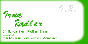 irma radler business card